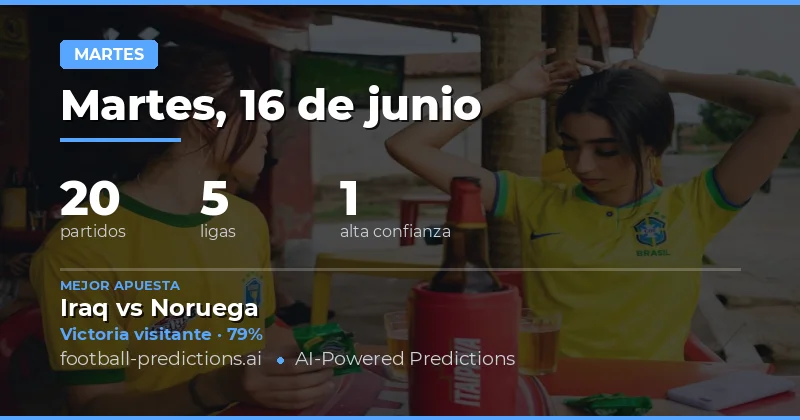 Pronósticos y Consejos de Fútbol — Martes, 16 de junio, 2026