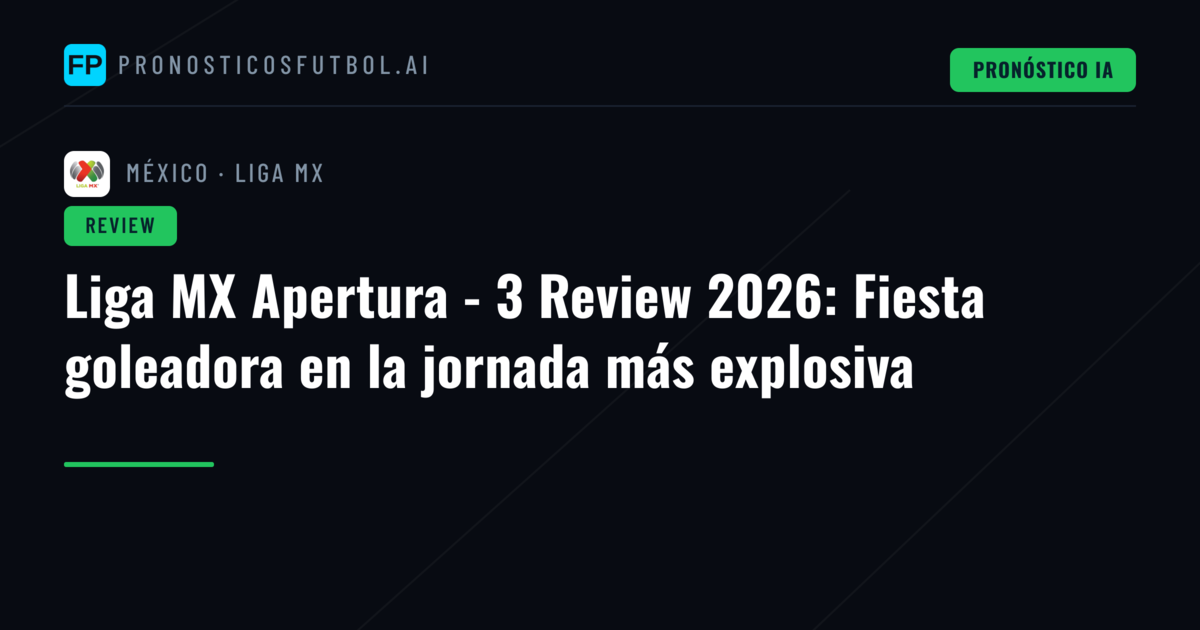 Liga MX Apertura - 3 Review 2026: Fiesta goleadora en la jornada más explosiva