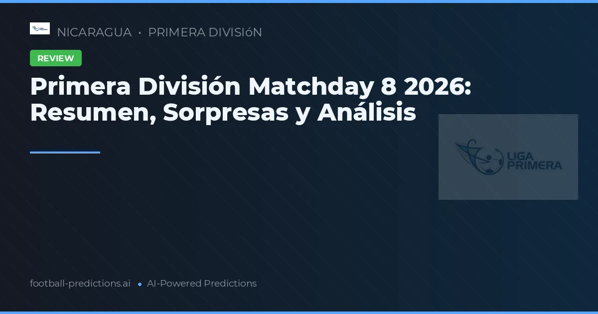 Primera División Matchday 8 2026: Resumen, Sorpresas y Análisis