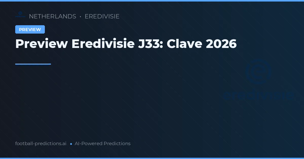 Preview Eredivisie J33: Clave 2026