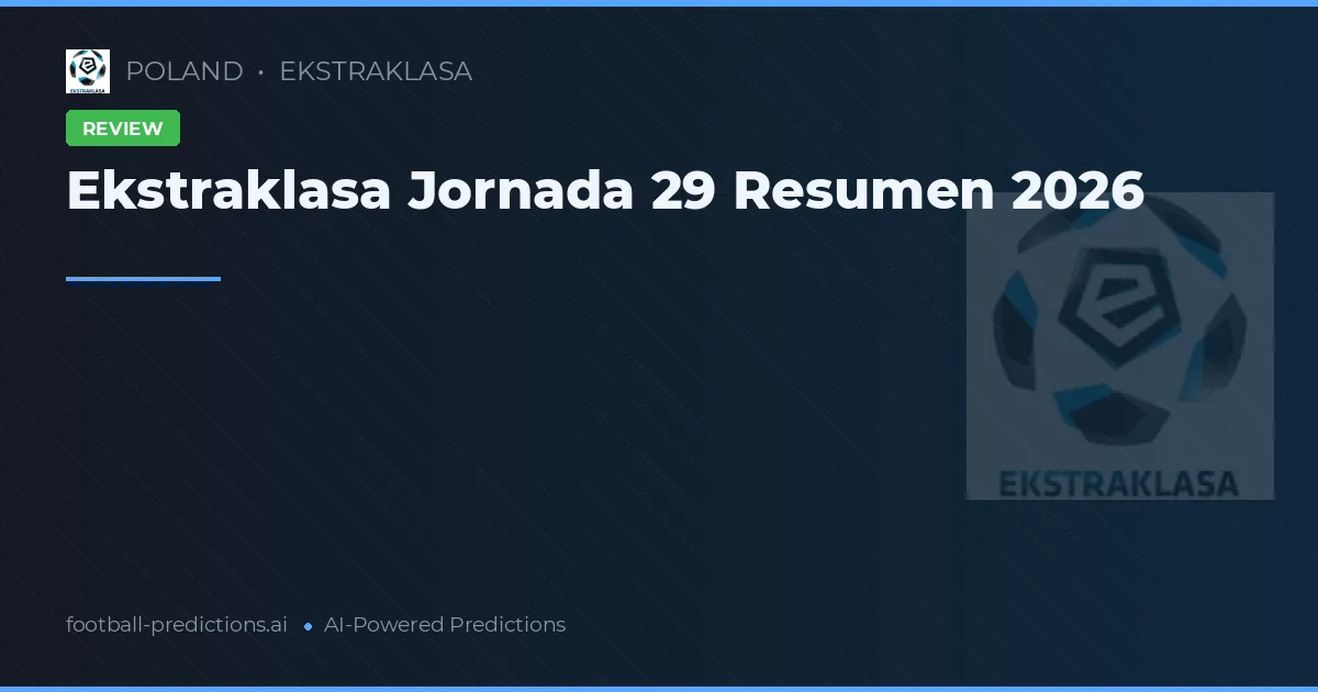 Ekstraklasa Jornada 29 Resumen 2026