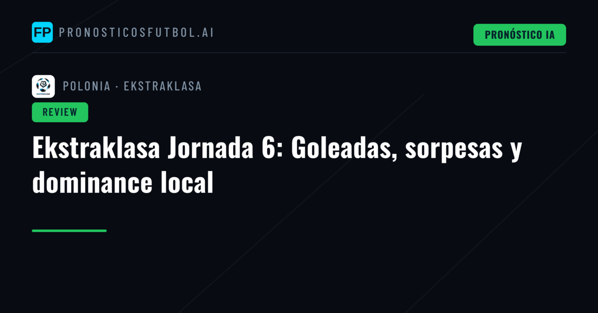 Ekstraklasa Jornada 6: Goleadas, sorpesas y dominance local