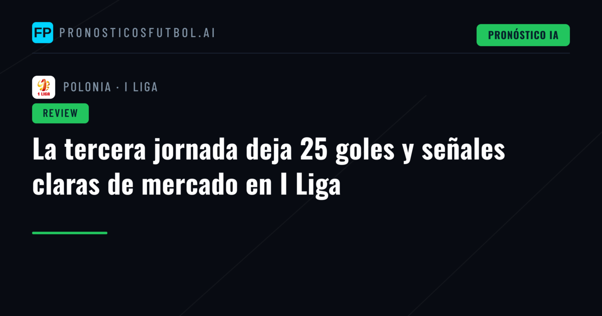 La tercera jornada deja 25 goles y señales claras de mercado en I Liga