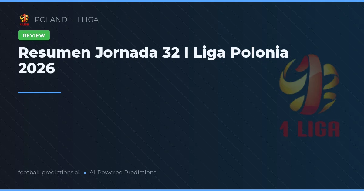 Resumen Jornada 32 I Liga Polonia 2026