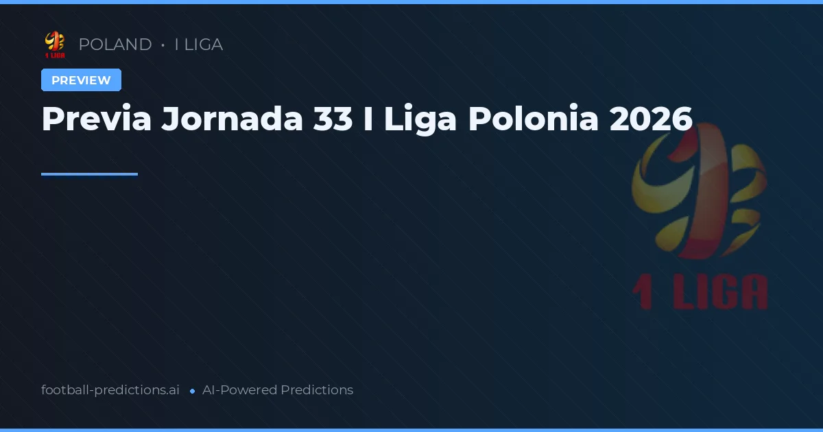 Previa Jornada 33 I Liga Polonia 2026
