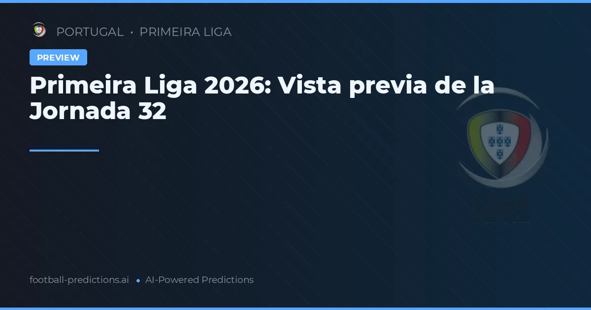 Primeira Liga 2026: Vista previa de la Jornada 32