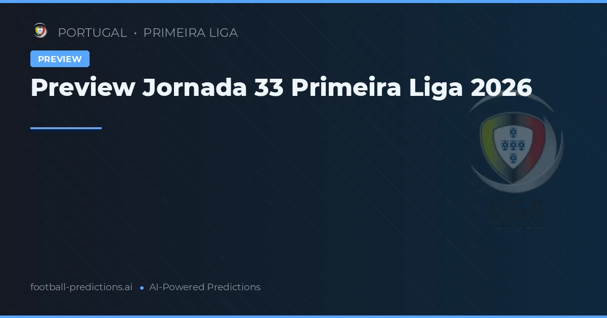 Preview Jornada 33 Primeira Liga 2026