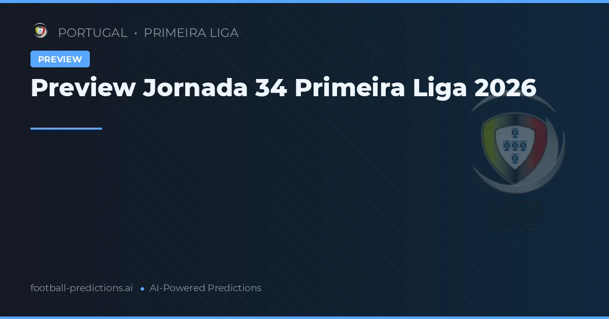 Preview Jornada 34 Primeira Liga 2026