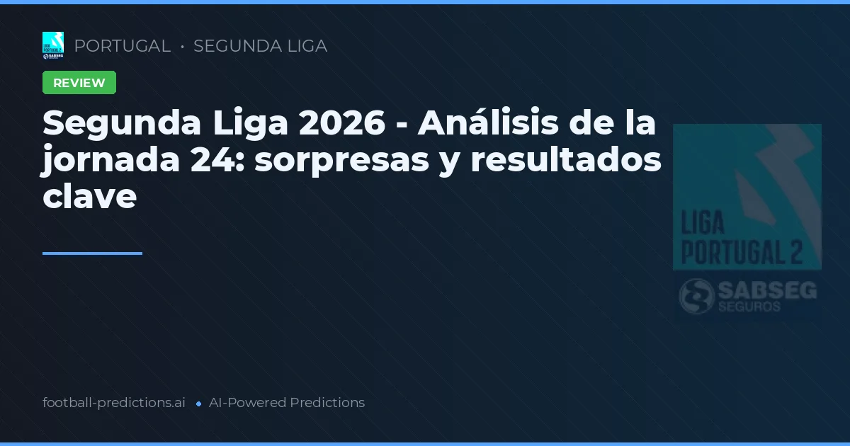 Segunda Liga 2026 - Análisis de la jornada 24: sorpresas y resultados clave