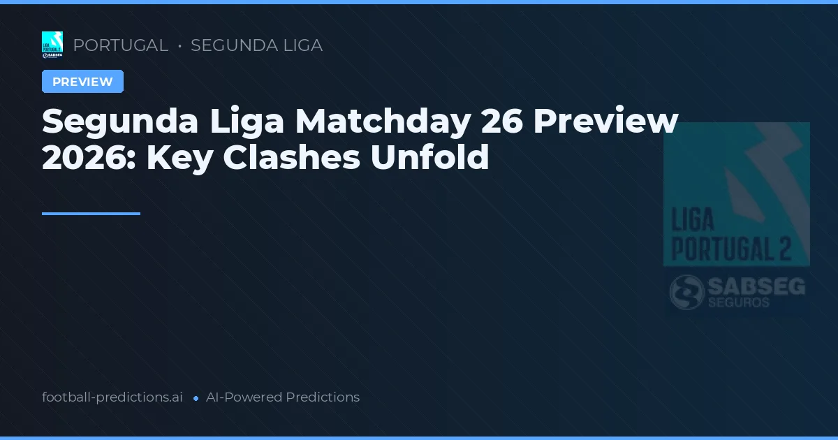 Segunda Liga Matchday 26 Preview 2026: Key Clashes Unfold