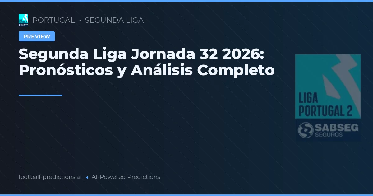Segunda Liga Jornada 32 2026: Pronósticos y Análisis Completo
