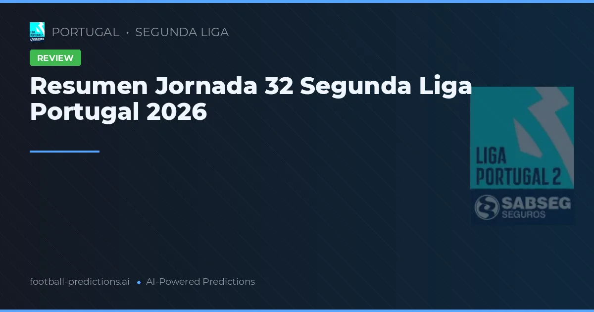Resumen Jornada 32 Segunda Liga Portugal 2026