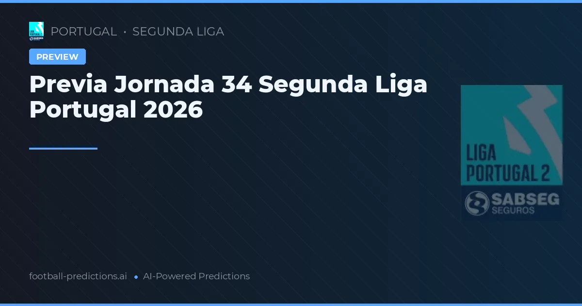 Previa Jornada 34 Segunda Liga Portugal 2026