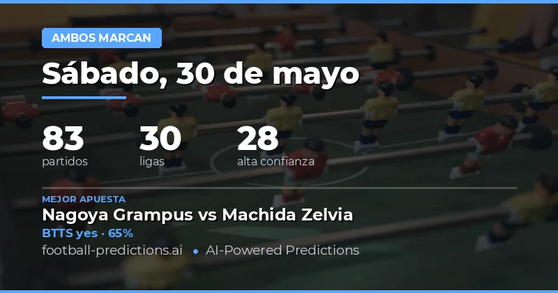 Predicciones BTTS del 30 de mayo de 2026