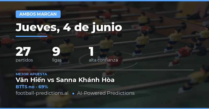Análisis General de BTTS para el 4 de Junio de 2026