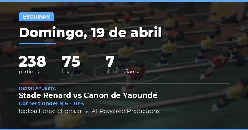 Análisis general de los córneres en la jornada del 19 de abril