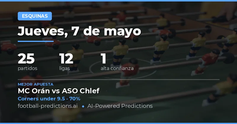 Pronósticos de Esquinas para el 7 de Mayo de 2026