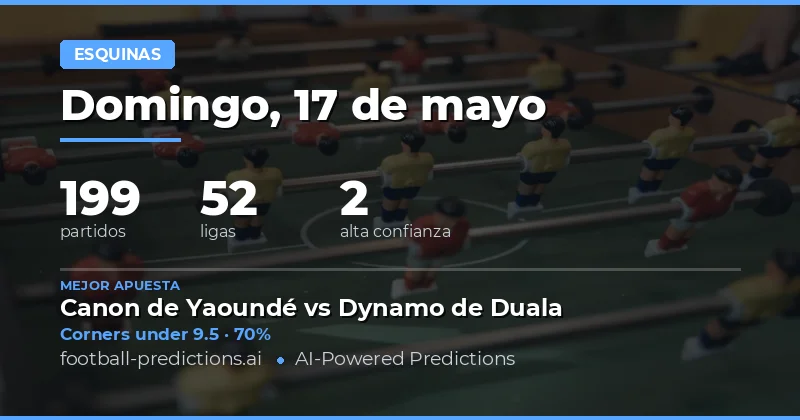 Pronósticos de Esquinas para Hoy: Análisis Detallado del 17 May 2026