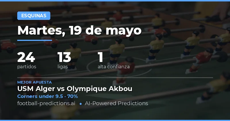 Análisis Estratégico de Esquinas para el 19 May 2026