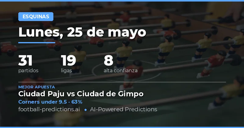 Pronósticos de Esquinas para el 25 May 2026