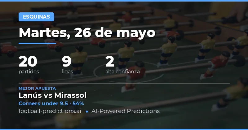 Pronósticos de Esquinas: Análisis del 26 de Mayo 2026