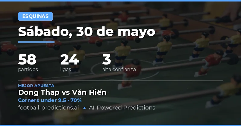 Pronósticos de Esquinas para el 30 de Mayo de 2026