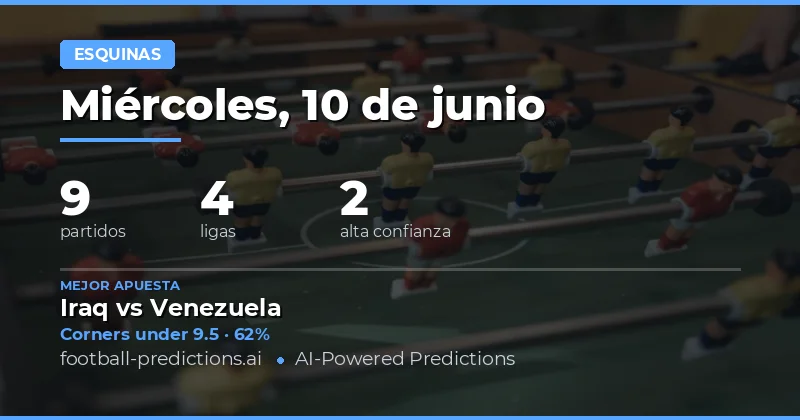 Esquinas — Pronósticos y Consejos de Fútbol — Miércoles, 10 de junio, 2026
