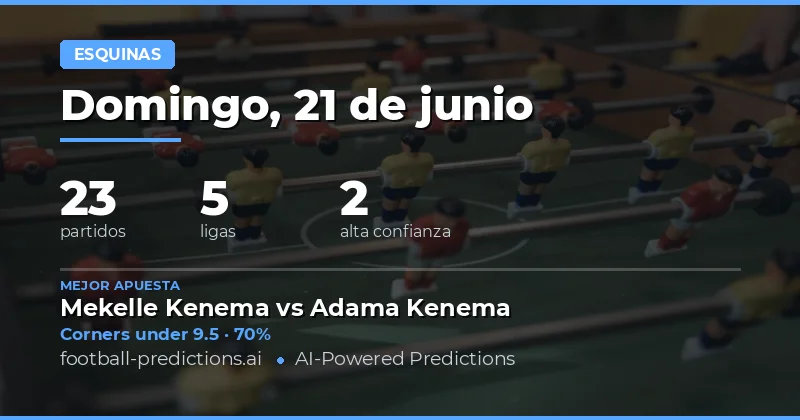 Top Picks O/U Corners para el 21 Jun 2026