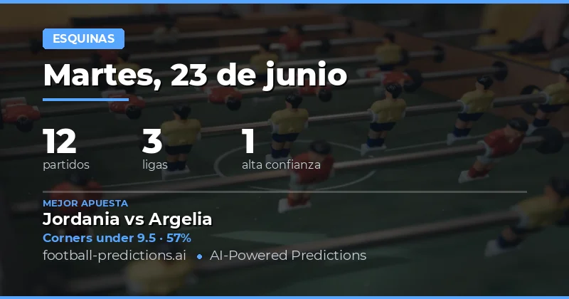 Picks Corners O/U para 23 Jun 2026