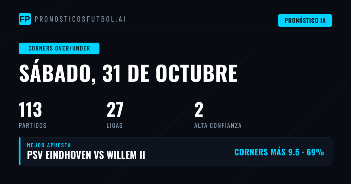 Esquinas — Pronósticos y Consejos de Fútbol — Sábado, 31 de octubre, 2026