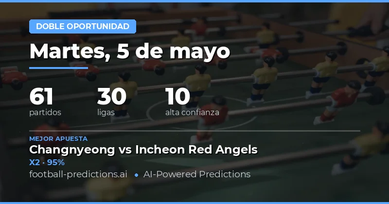 Pronósticos de Double Chance para el 5 de mayo de 2026