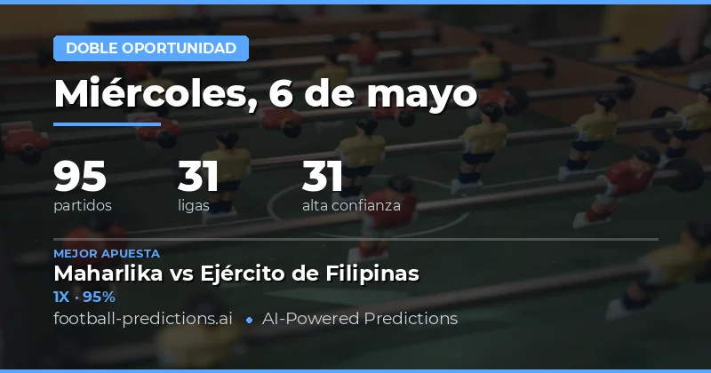 Pronósticos Doble Oportunidad para el 6 de mayo de 2026