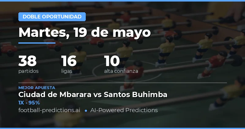 Pronósticos Deportivos: Estrategia Double Chance para el 19 de Mayo