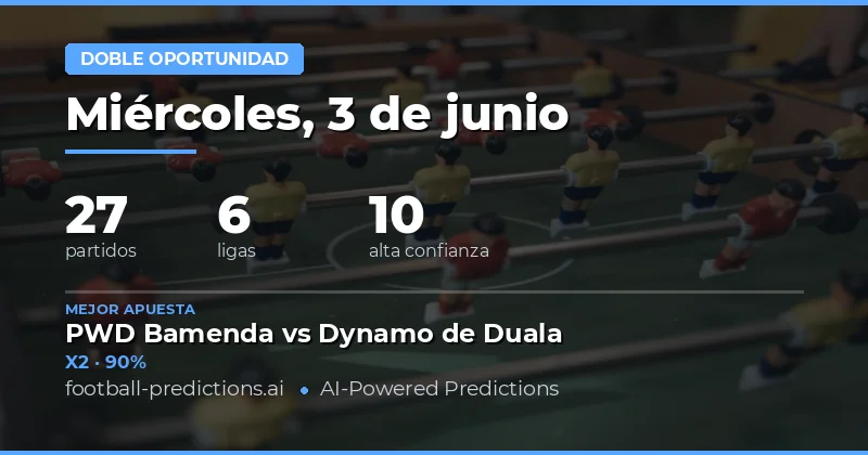 Introducción a los Pronósticos Double Chance para el 3 de Junio de 2026