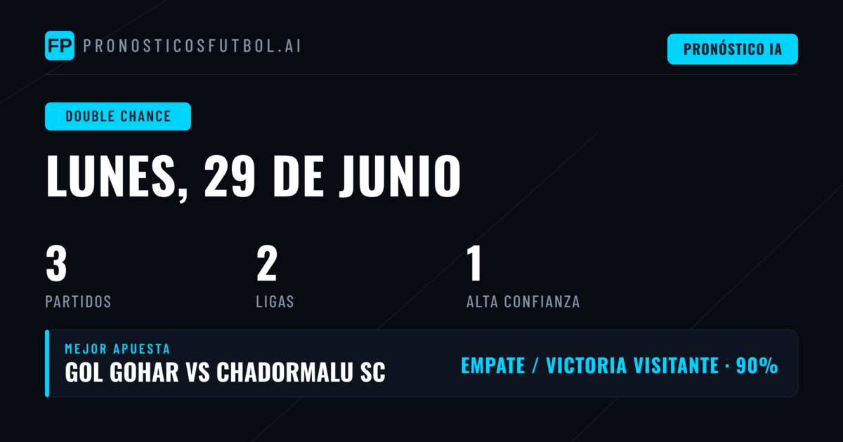 Mejores Selecciones DC para el 29 Jun 2026