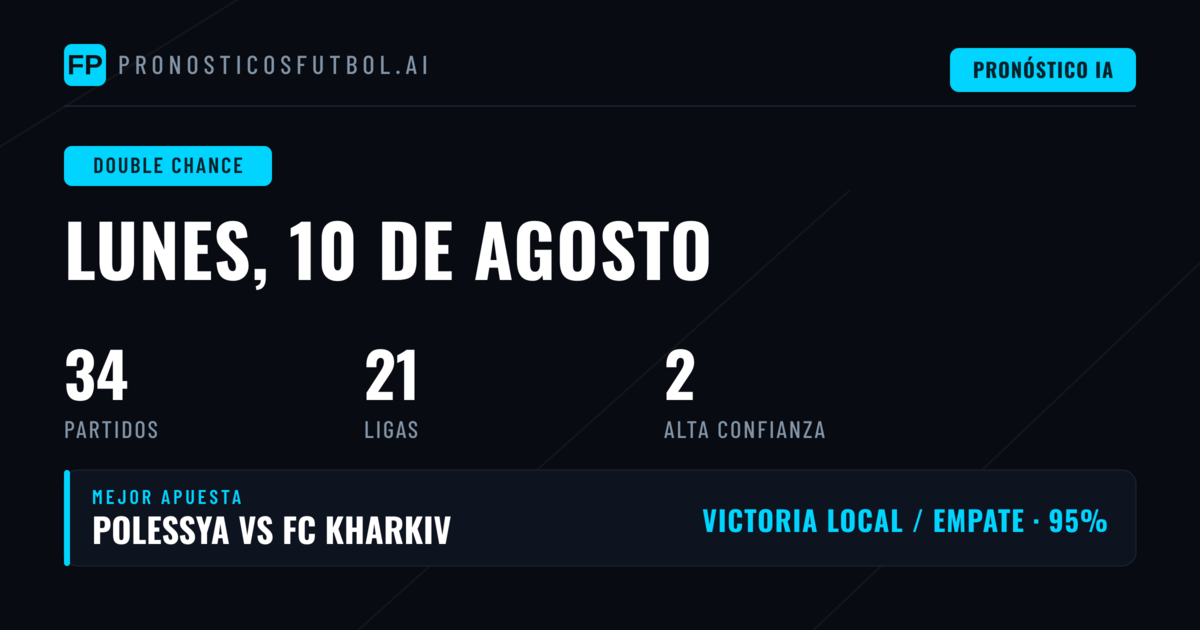 Mejores Picks DC para el 10 Ago 2026