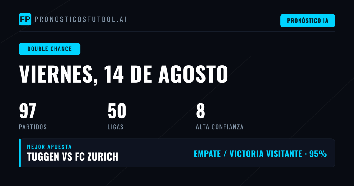 Mejores Picks DC para el 14 Ago 2026