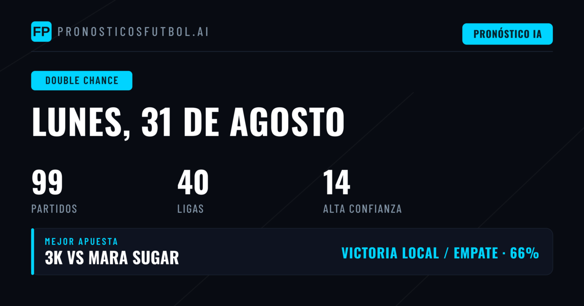 Mejores Picks DC para 31 Ago 2026