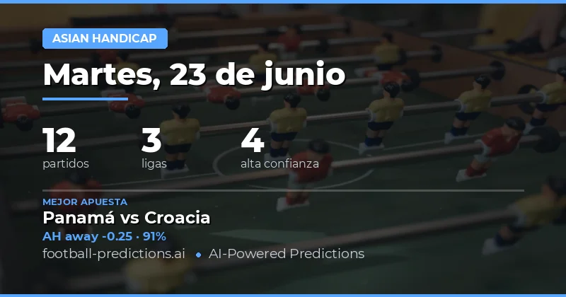 Mejores Picks AH para el 23 Jun 2026
