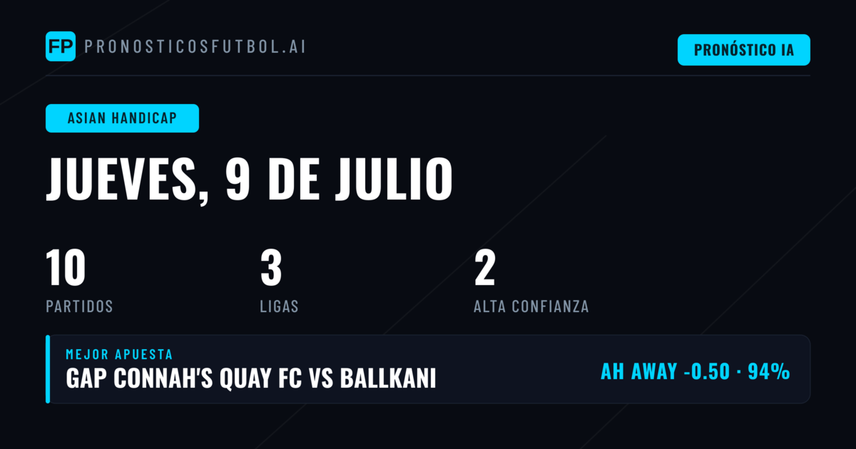 Mejores Picks AH para el 9 de Julio de 2026
