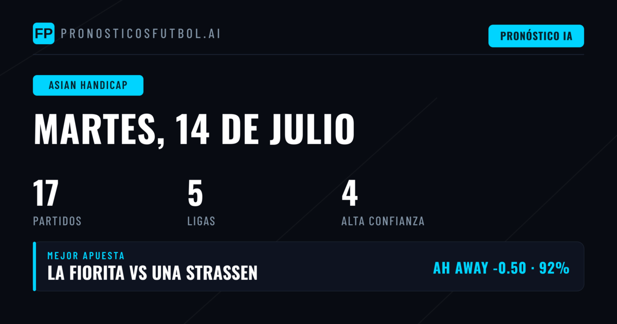 Mejores Picks AH para el 14 Jul 2026