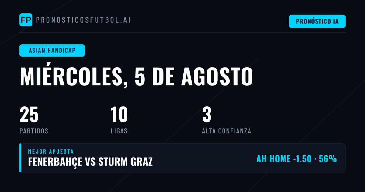 Top AH Picks para el 5 Ago 2026