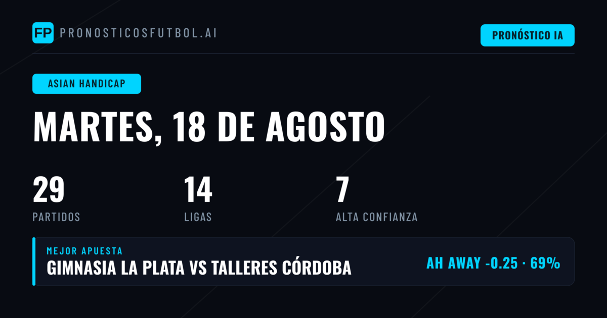 Mejores Picks AH para el 18 Ago 2026