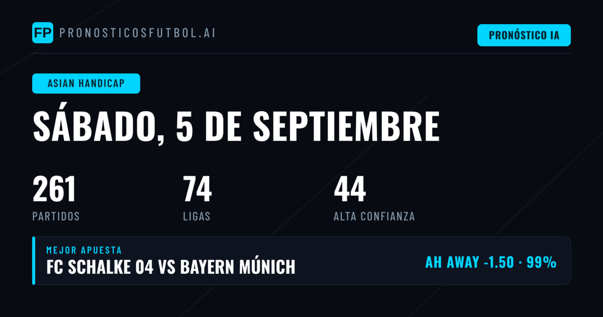 Mejores Picks AH para el 5 de septiembre de 2026