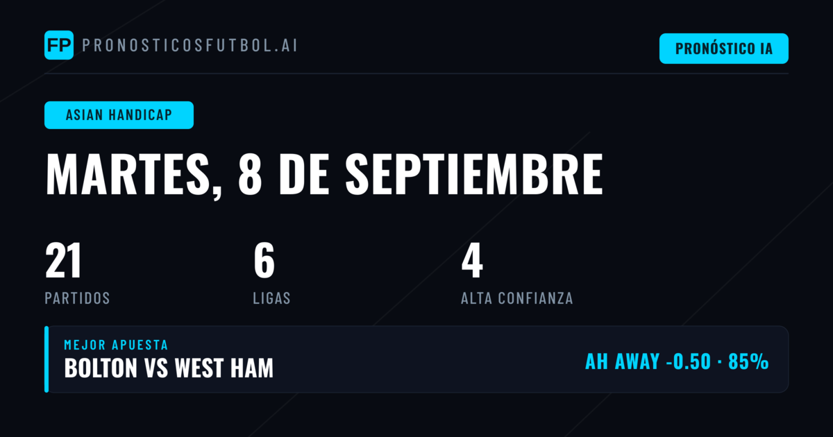 Top Picks AH para hoy, 8 de septiembre de 2026