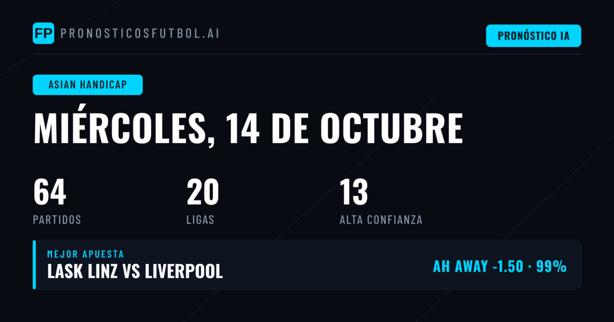 Mejores Picks AH para hoy, 14 Oct 2026