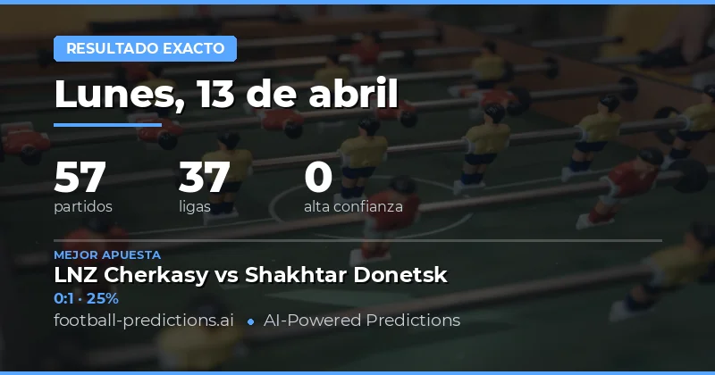 Análisis general de los 57 partidos del 13 de abril