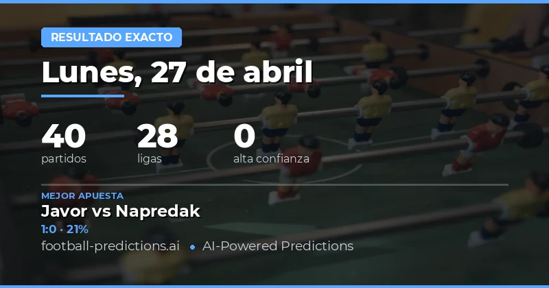 Predicciones de Resultado Exacto: Análisis del 27 de Abril de 2026