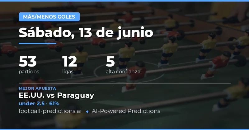 Mejores Picks O/U para 13 Jun 2026