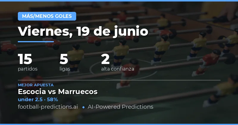 Mejores Picks O/U para el 19 Jun 2026